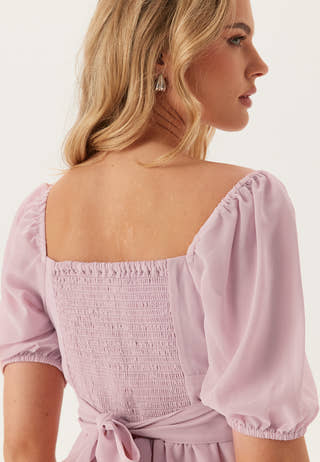 Square Neck S/S Georgette Blouse