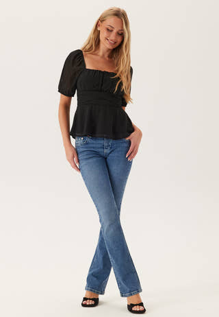 Square Neck S/S Georgette Blouse