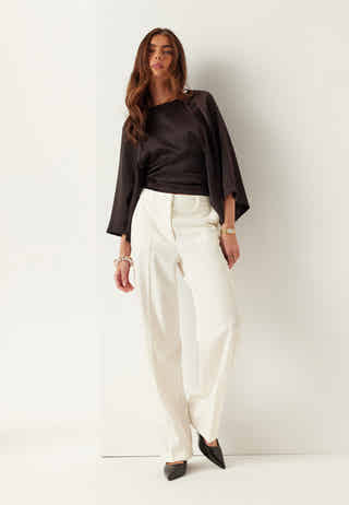 Straight High Waist Suit Trousers