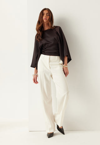 Straight High Waist Suit Trousers
