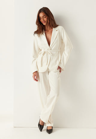 Straight High Waist Suit Trousers