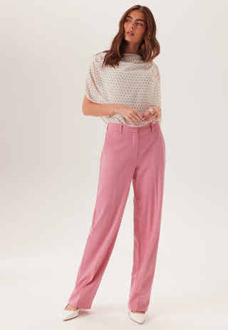 Straight High Waist Suit Trousers