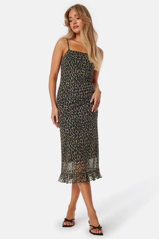 Strap Mesh Frill Dress