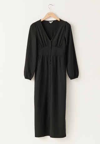 Structure Button Midi Dress