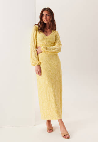 Structure Floral Smock Maxi Dress