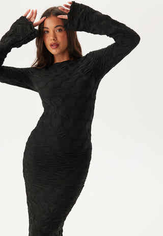 Structure Long Sleeve Midi Dress