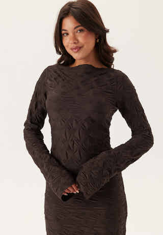 Structure Long Sleeve Midi Dress