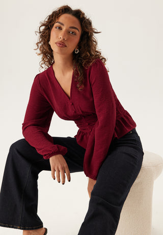 V-neck Button Blouse