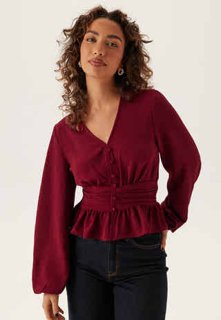 V-neck Button Blouse