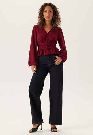 V-neck Button Blouse