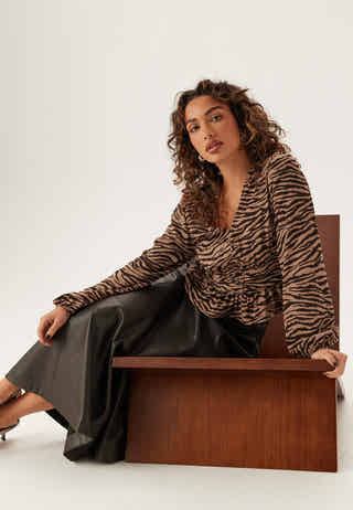 V-neck Button Blouse