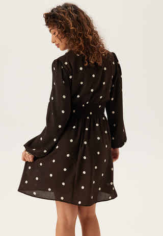 V-neck Button Short Dress