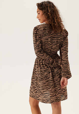 V-neck Button Short Dress