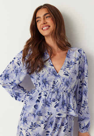 V-neck Flounce Maxi Dress