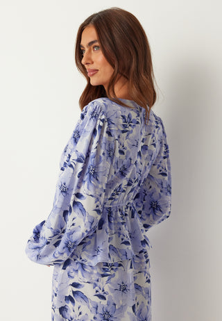 V-neck Flounce Maxi Dress