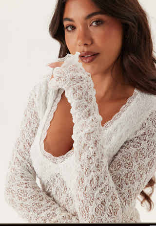 V-Neck Lace Top