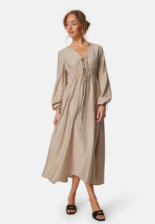 V-neck Strap L/S Dress
