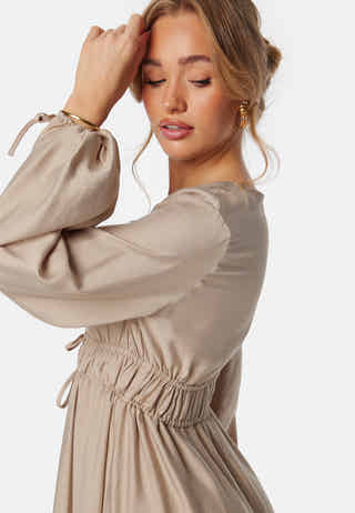 V-neck Strap L/S Dress