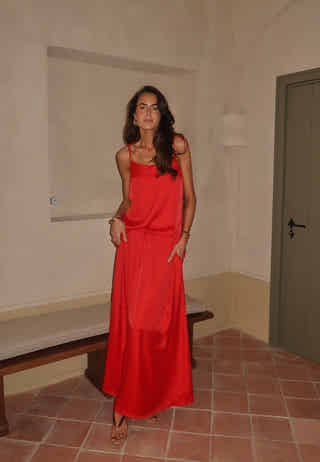 CC Viscose Maxi Satin Skirt