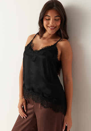 Viscose Satin Lace Singlet
