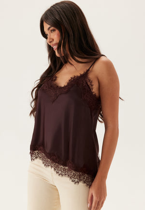 Viscose Satin Lace Singlet