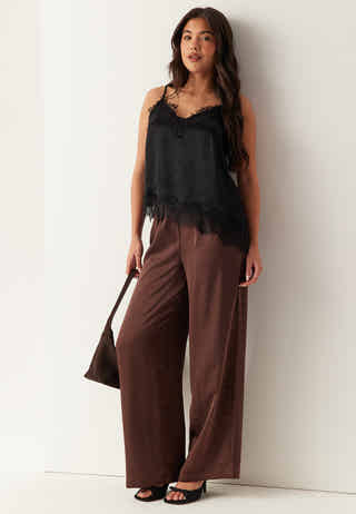 Viscose Satin Lace Singlet