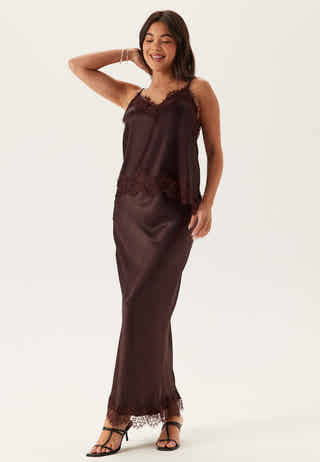 Viscose Satin Lace Skirt