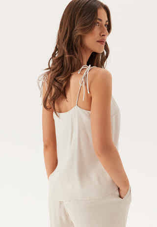 CC Viscose Satin Strap Tie Top