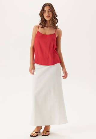 bubbleroom-viscose-satin-strap-tie-top-red