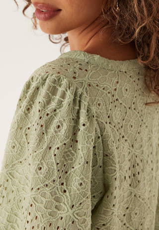 Volume Sleeve Button Blouse