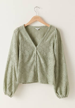 Volume Sleeve Button Blouse