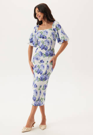 Volume Sleeve Midi Dress