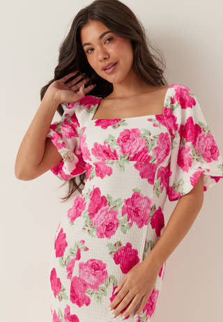 Volume Sleeve Midi Dress