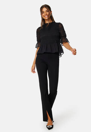 Frill Neck Smock Blouse