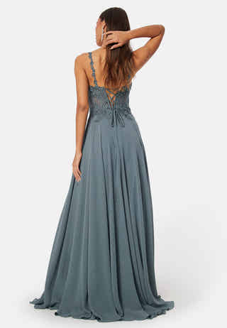Chiffon Rhinestone Evening Dress