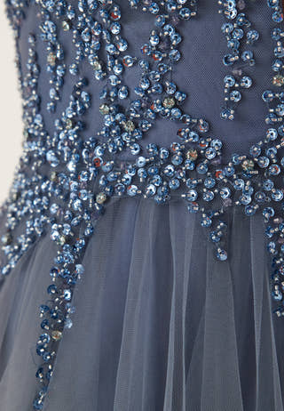 Tulle Back Lacing Evening Dress