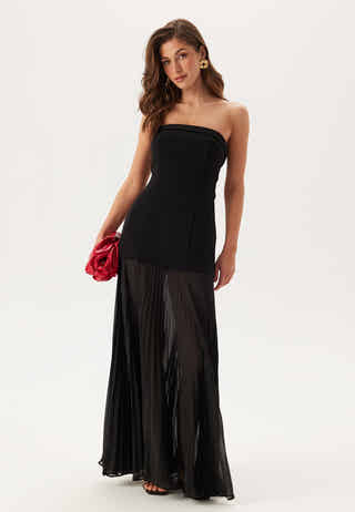 Bethie Strapless Sheer Skirt Dress