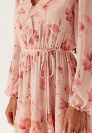 Heather Ruffle Long Sleeve Mini