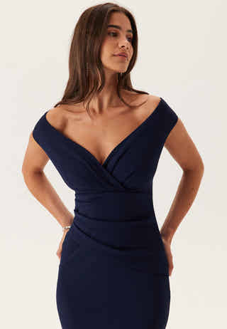 Bardot Pleat Maxi Dress