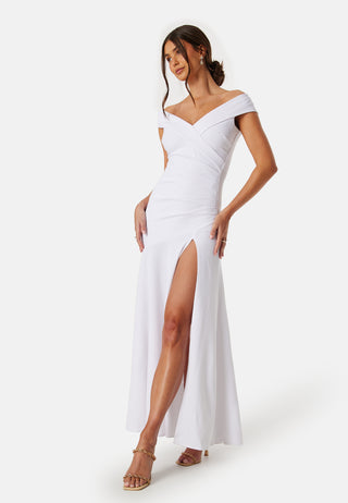 goddiva-bardot-pleat-maxi-split-dress-white