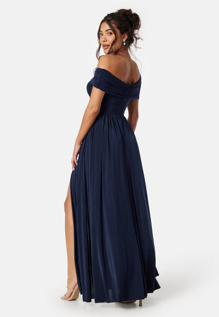 goddiva-bardot-rouched-maxi-split-dress-navy_1