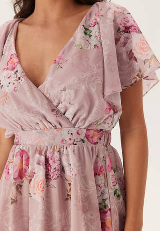 Floral Flutter Tiered Midi Dress