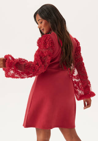 Blouse met 3D-bloem en korte mouwen