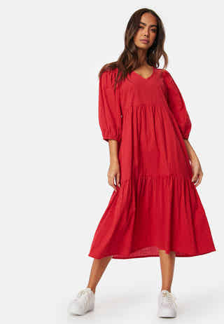 Balloon Sleeve Cotton Dress