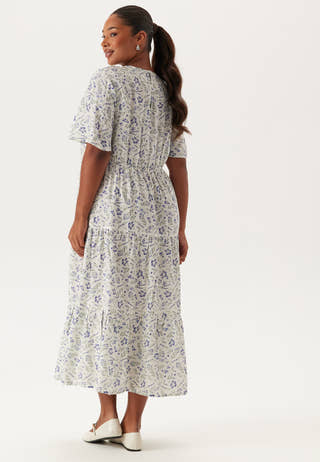 Butterfly Sleeve Viscose Midi Dress
