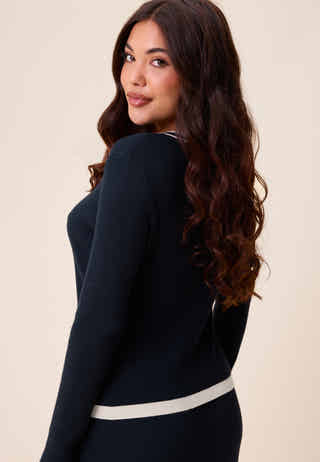 Contrast Knitted Cardigan