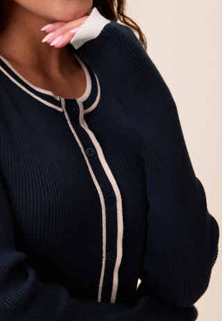 Contrast Knitted Cardigan