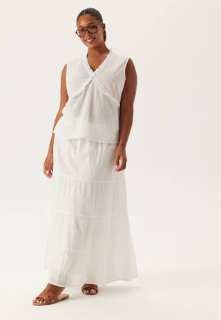 Cotton Dobby Dot Maxi Skirt