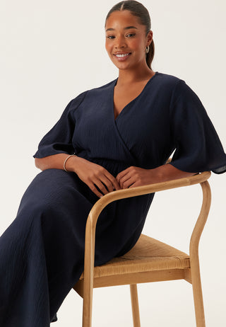 Crinkle Midi Dress