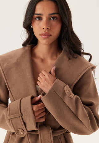 Hooded Wool Mix Coat